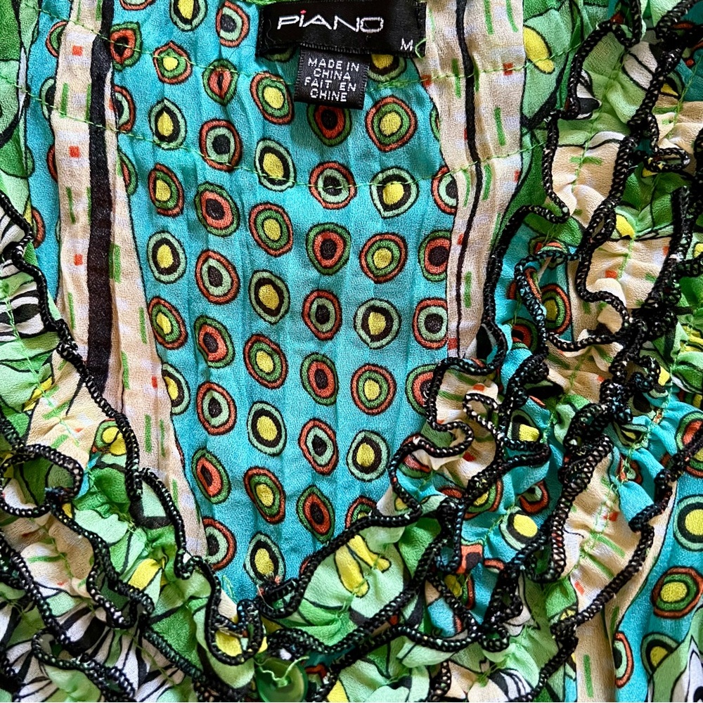 Piano Multi Colored Ruffle Blouse - Picture 4 of 6